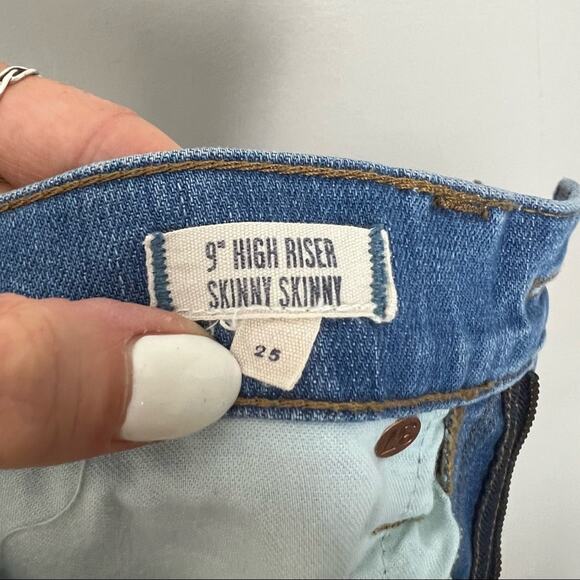 Madewell 9" High Riser Skinny Skinny Jeans Light Wash Light Distressing sz 25 - Picture 12 of 12